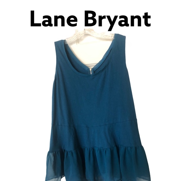 Lane Bryant Tops - Lane Bryant Blouse Peplum Tank Top Teal 14
